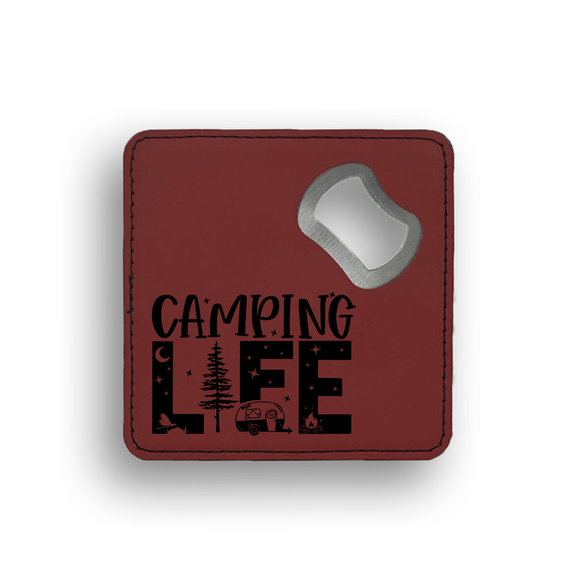 Camping Life Bottle Opener Coaster