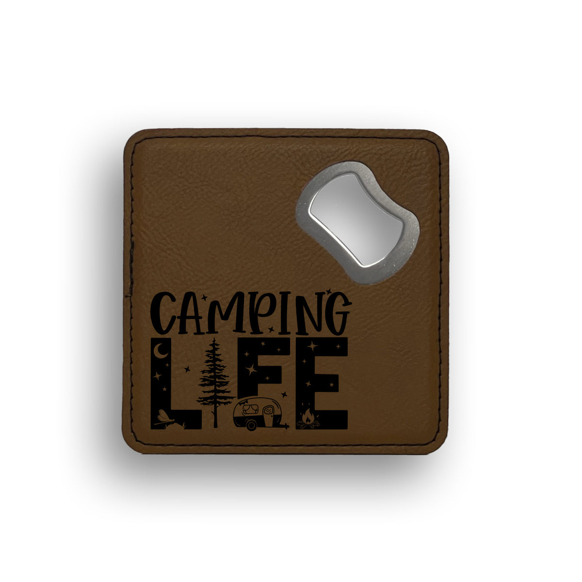 Camping Life Bottle Opener Coaster