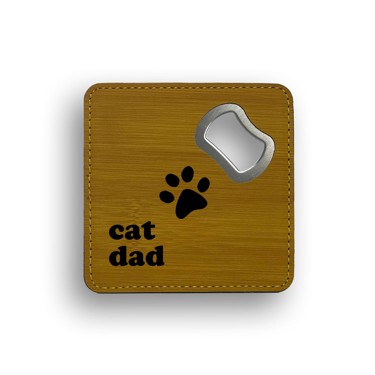 Cat Dad Bottle Opener Coaster