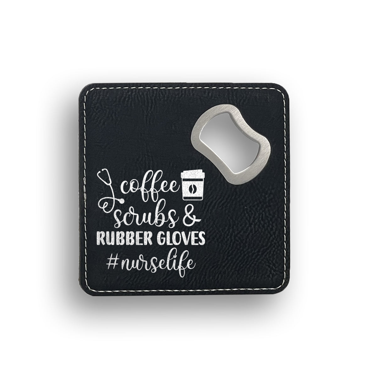 Coffee Scrubs Gloves Bottle Opener Coaster