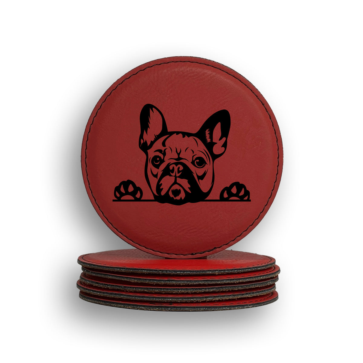 French Bulldog Peeking Coaster