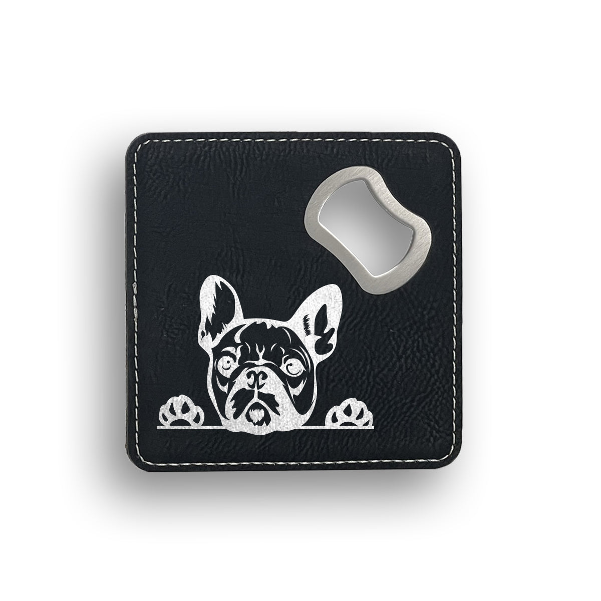 French Bulldog Peeking Bottle Opener Coaster Wicked Se