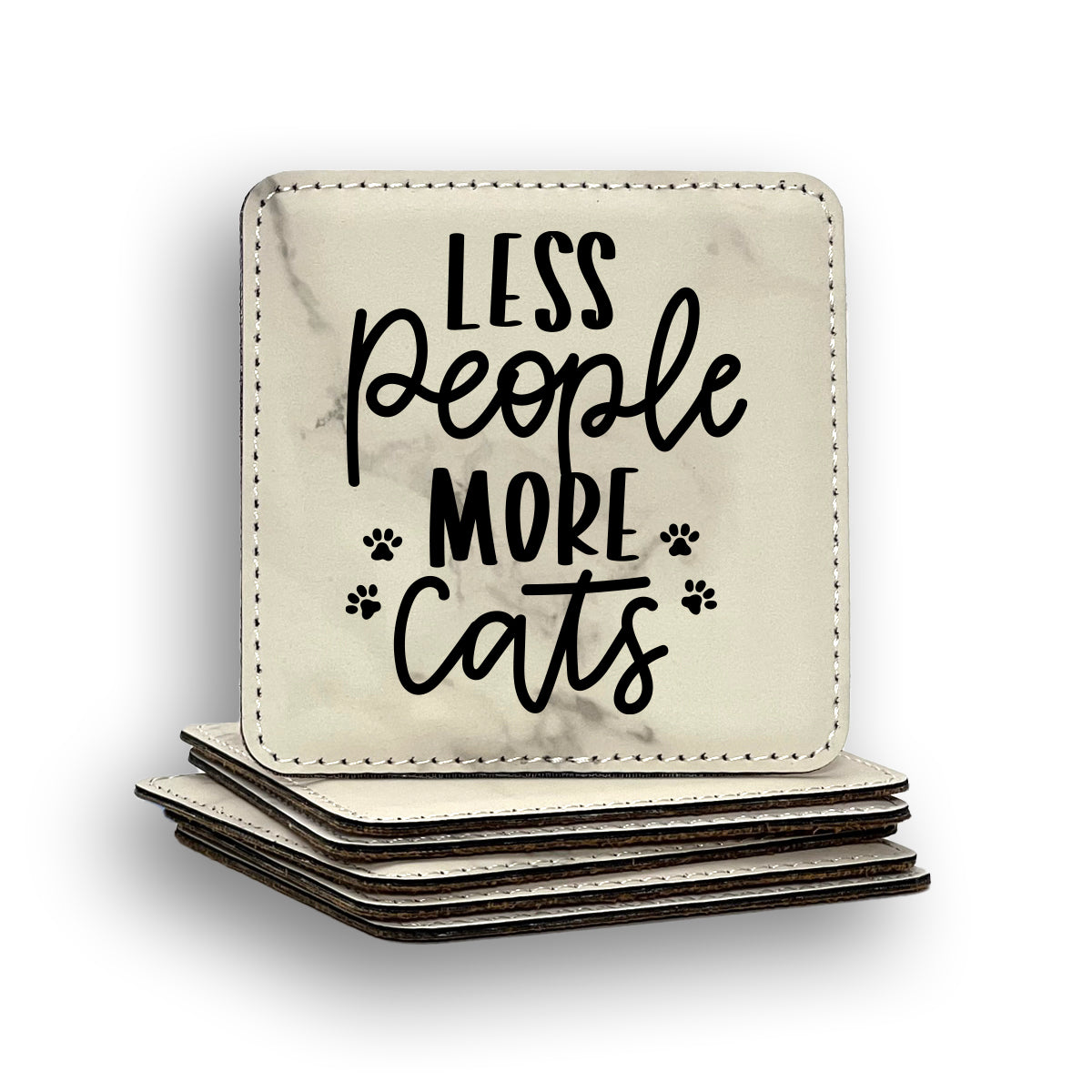 Less People More Cats Coaster