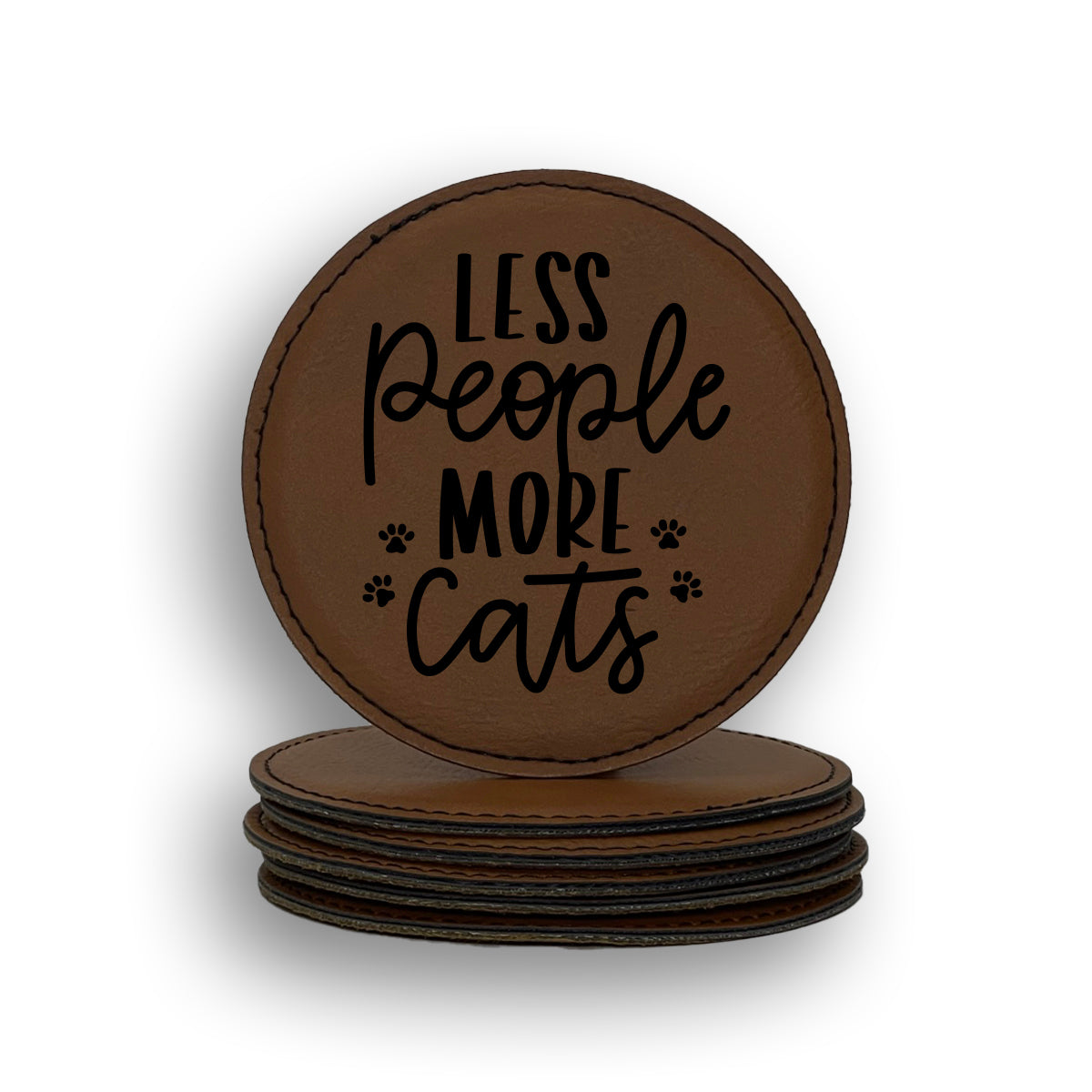 Less People More Cats Coaster