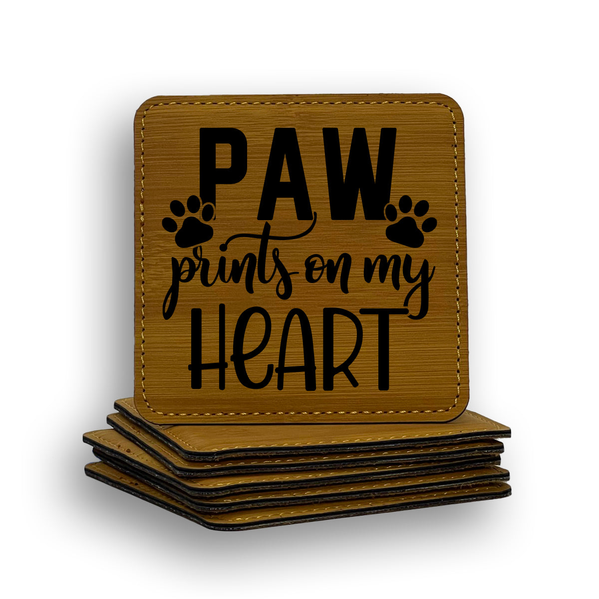 Paw Print Heart 2 Coaster