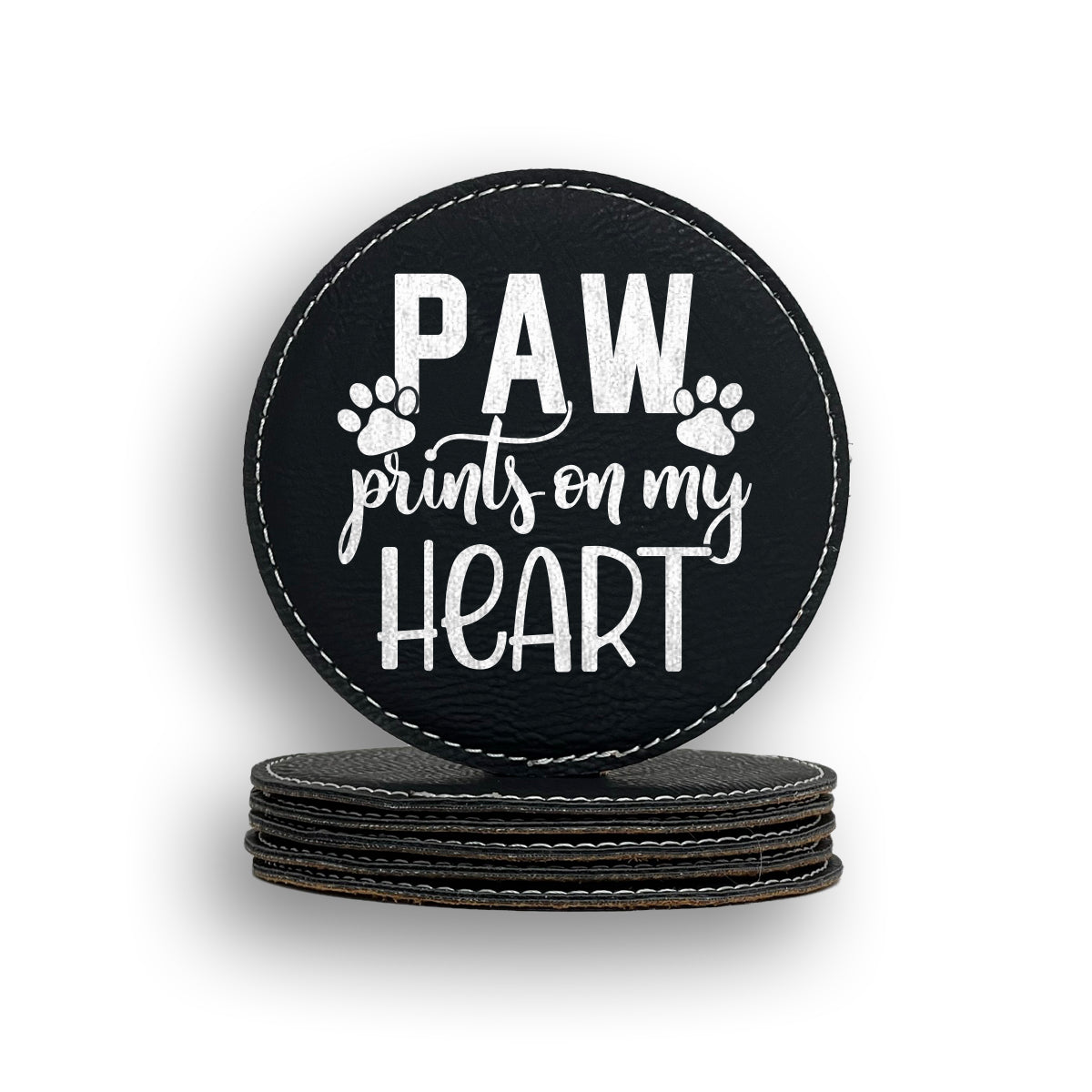 Paw Print Heart 2 Coaster