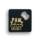Paw Print Heart 2 Bottle Opener Coaster