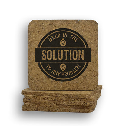 Beer Is The Solution To Any Problem Coaster