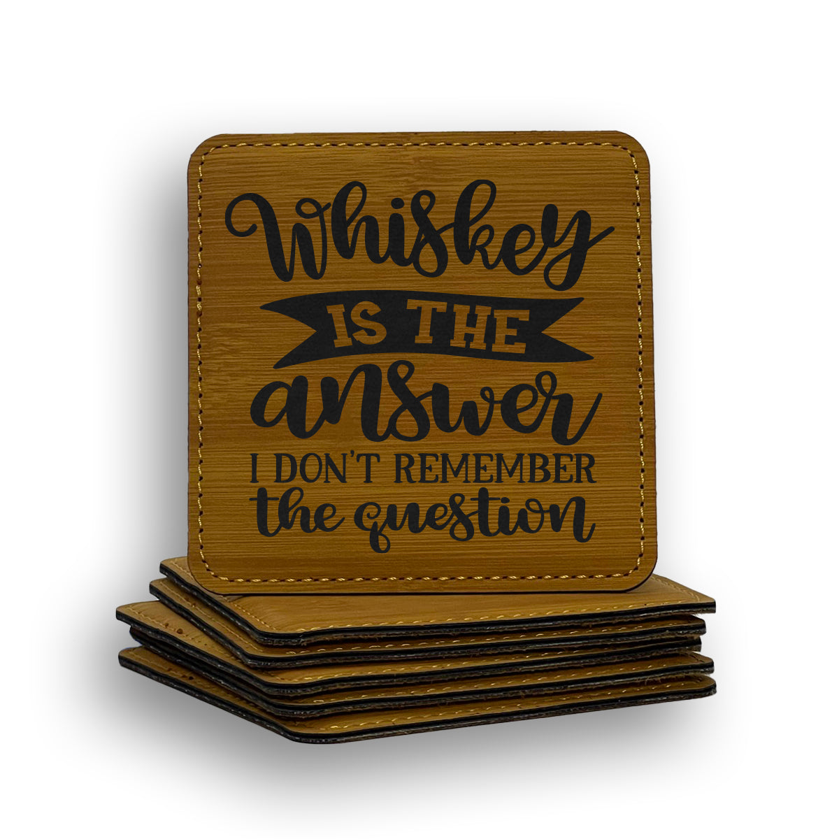 Whiskey answer question Coaster